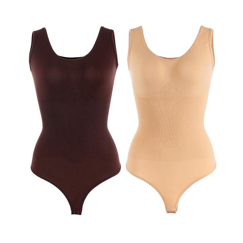 Seamless Scoop Neck Tank Thong Bodysuit, view 4 of 29