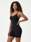 Black – Seamless Low Back Mid-Thigh Bodysuit