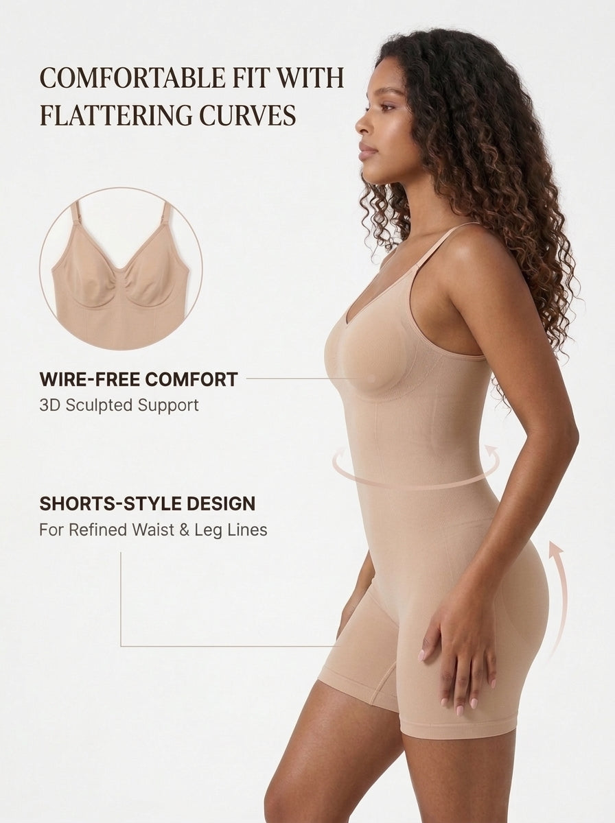 Nude – Seamless Low Back Mid-Thigh Bodysuit
