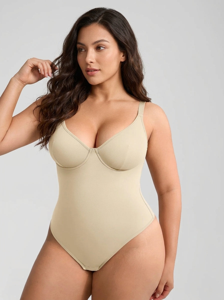 Skin Color – V-Neck Shaping Bodysuit