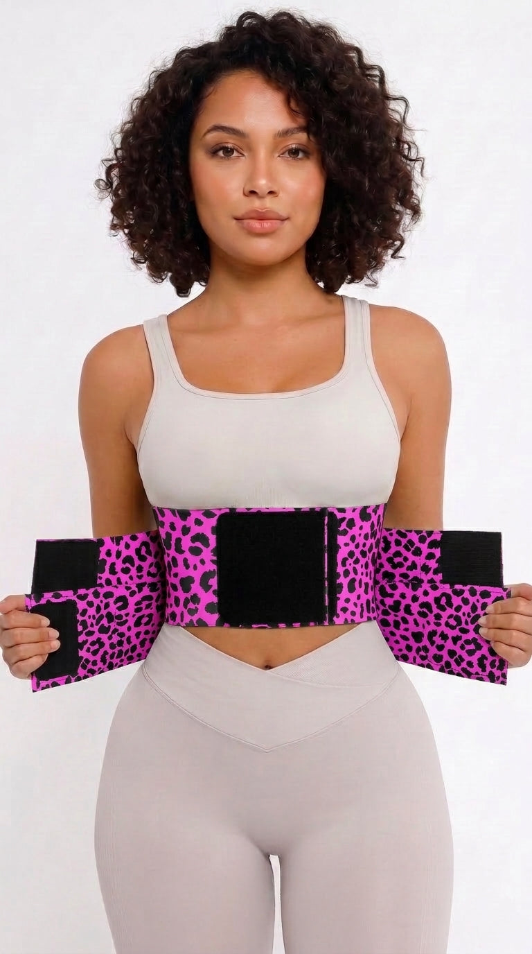 Pink Leopard – Adjustable Tummy Control Waist Trainer