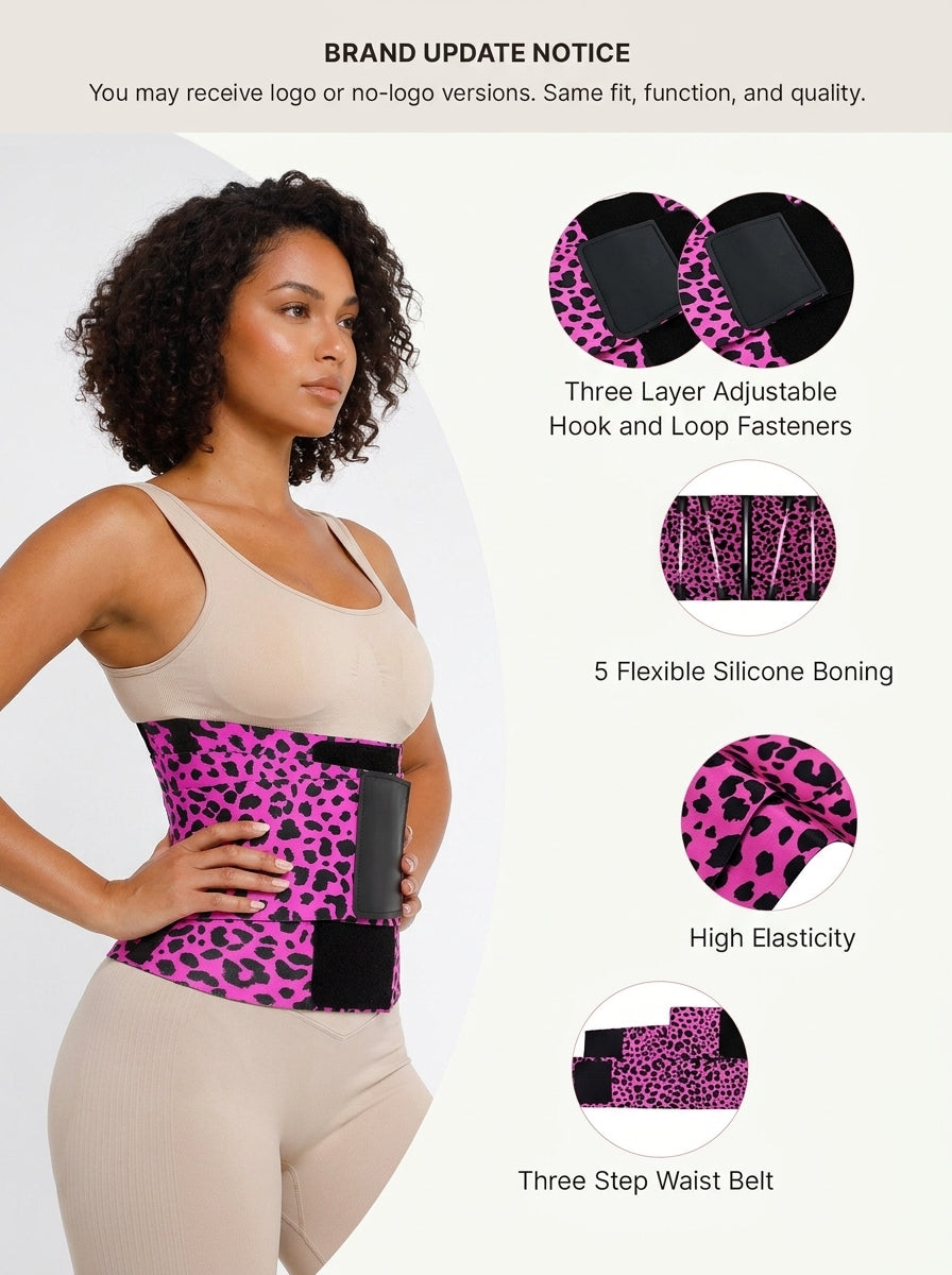 Pink Leopard – Adjustable Tummy Control Waist Trainer