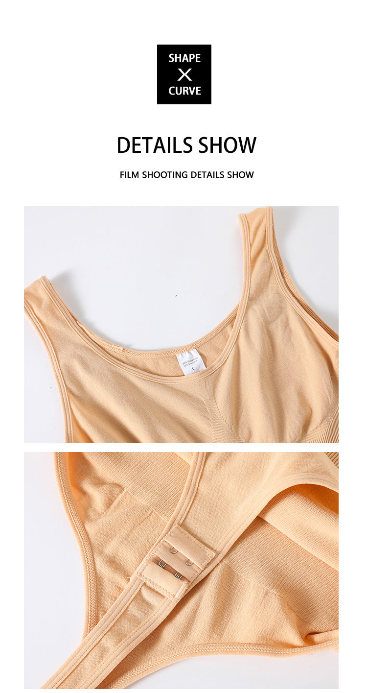 Seamless Scoop Neck Tank Thong Bodysuit neckline and gusset details